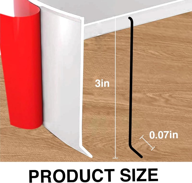 ROUIXSEN Self Adhesive White Wall Molding Trim 3 Inch x 40 Feet, Wall Baseboard Molding Trim Flexible Soft Rubber Floor Molding Trim Peel and Stick Design Home Decoration Skirting Baseboard Trim for Corner - Image 5